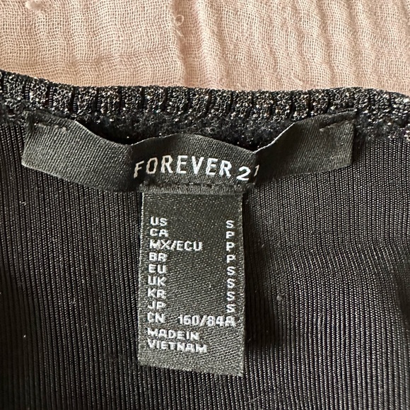 forever 21 sparkle black crop long sleeve small - Picture 3 of 5